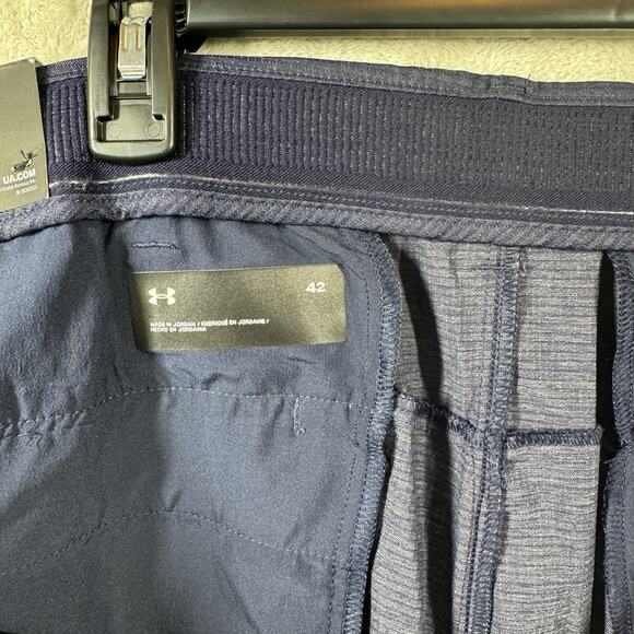 Under Armour NEW Golf Men Short 42 Blue Iso Chill 9" Airvent Water Repel Stretch - Picture 12 of 14